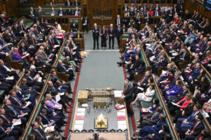A picture of kier starmer standing to address parliament