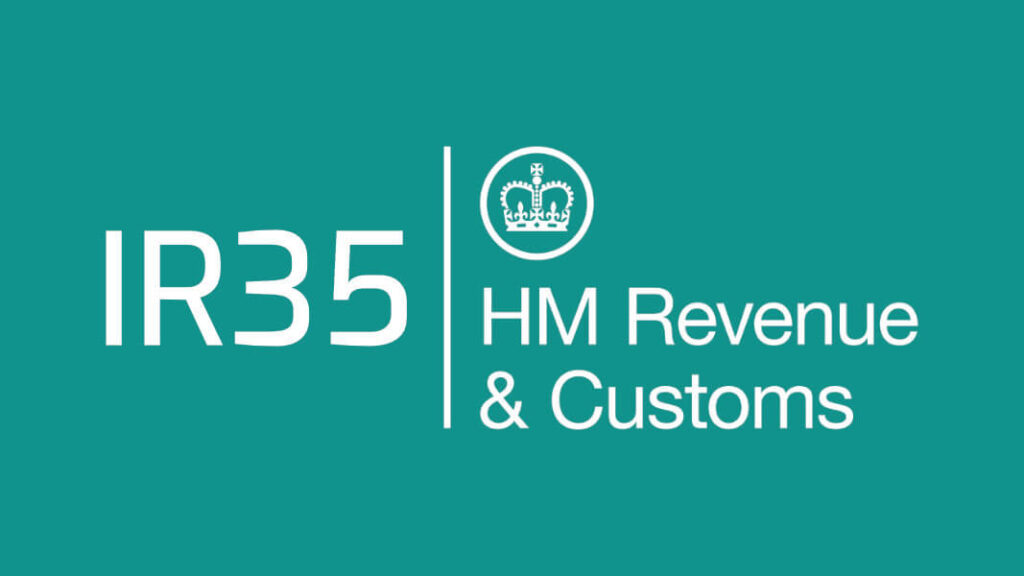 IR35 and HMRC logo on a teal/green background