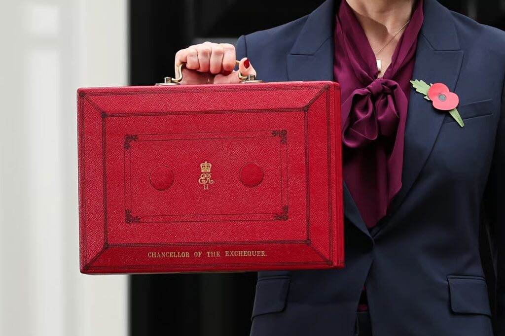 Rachel Reeves holding the red briefcase