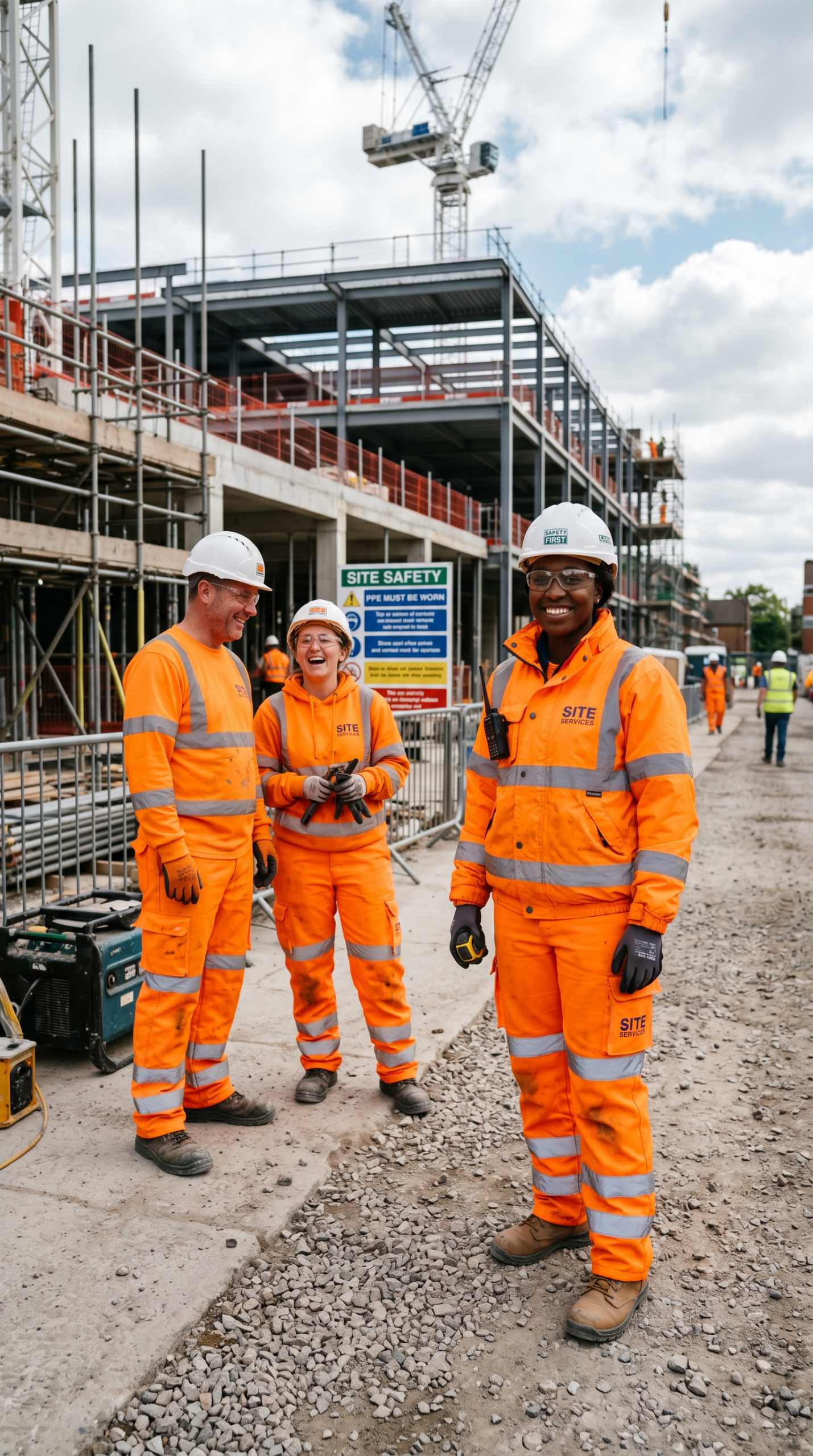 Team of construction workers