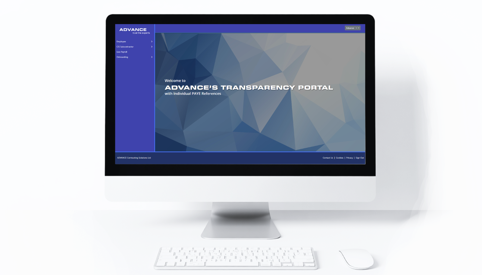 ADVANCE TRANSPARENCY Portal on computer monitor screen