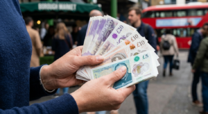 Close up of someone holding money in London